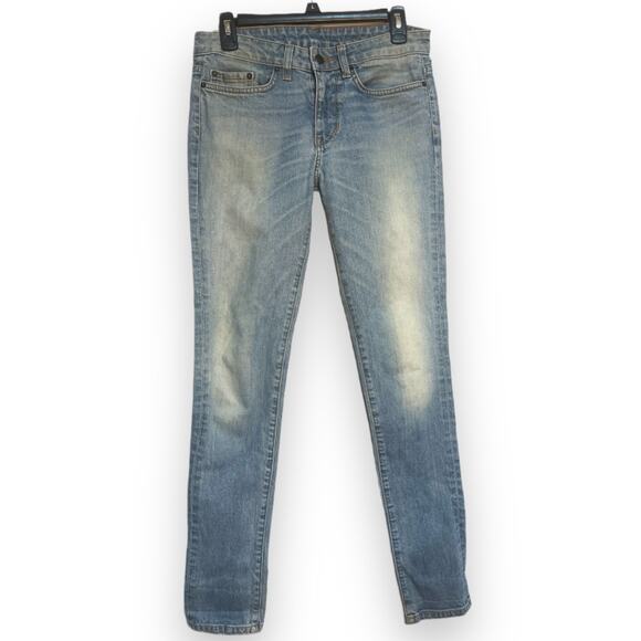 6397 Loose Skinny Designer Jeans/Denim, Blue Distressed. Sz 26 Waist MADE IN USA - Picture 1 of 5